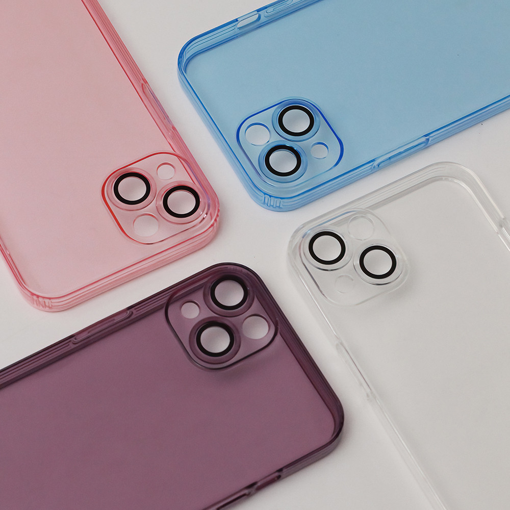 Husa Samsung Galaxy A15, Slim Color, TPU mov transparent, protectie camere 3