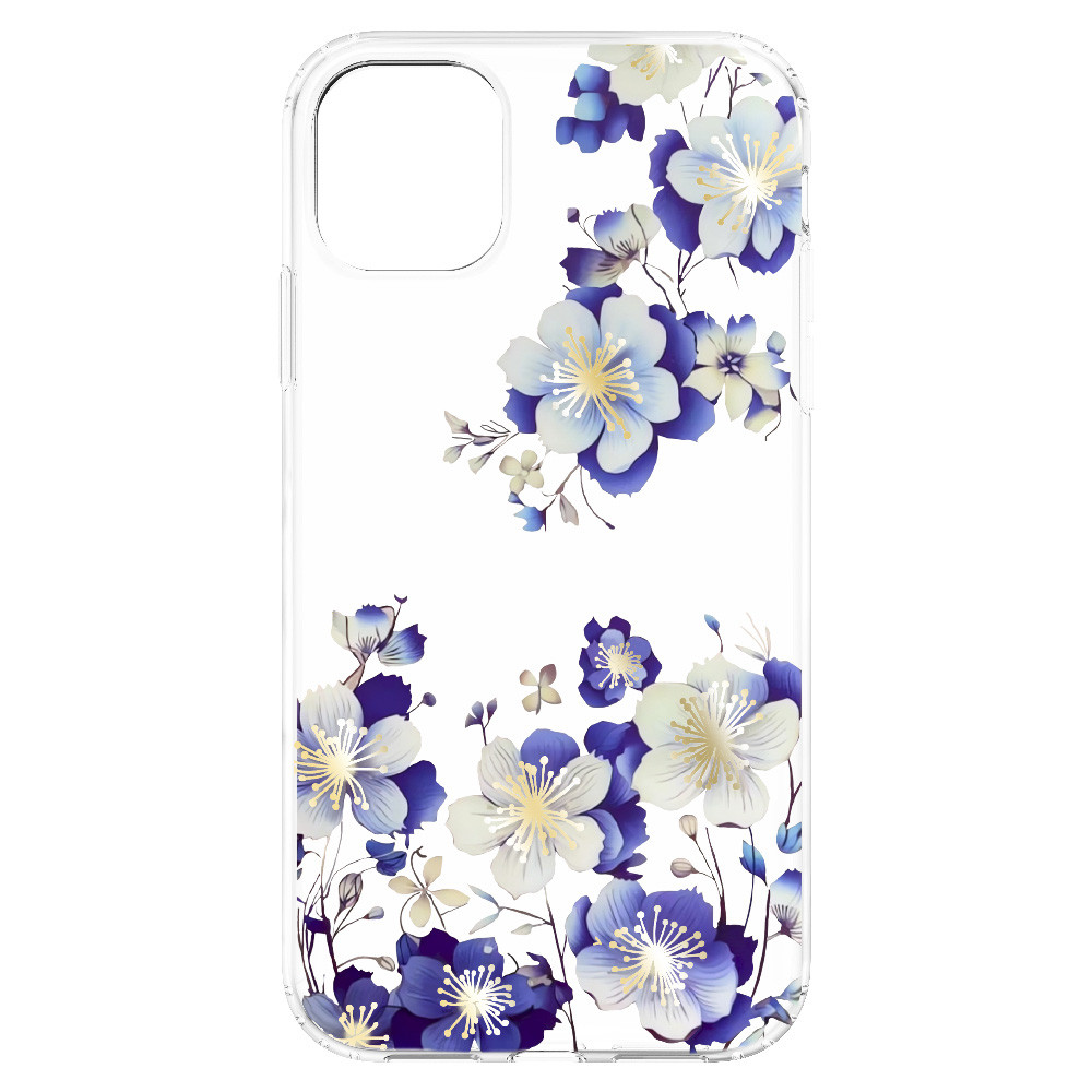 Husa Apple iPhone 14 Pro, IMD Print Case, TPU flexibil, transparent, Floral 4