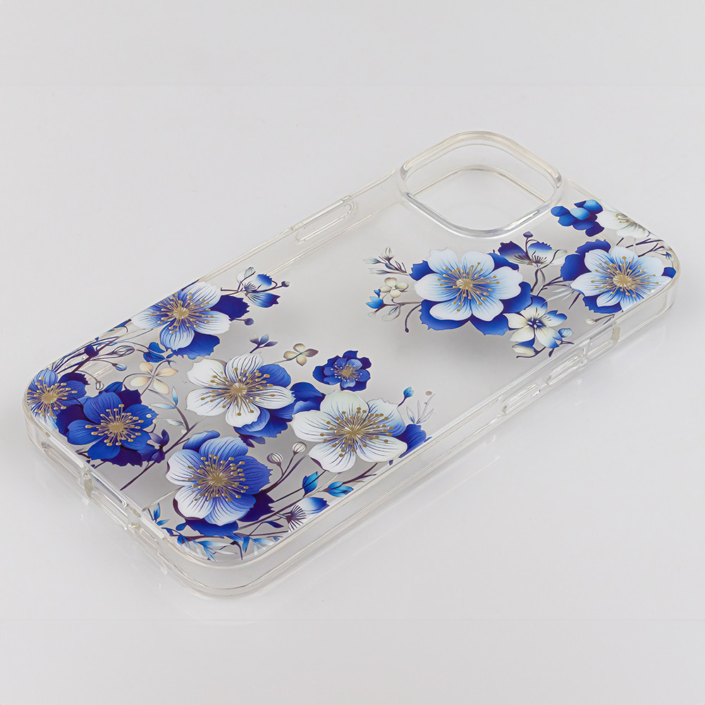 Husa Samsung Galaxy A25, IMD Print Case, TPU flexibil, transparent, Floral 3