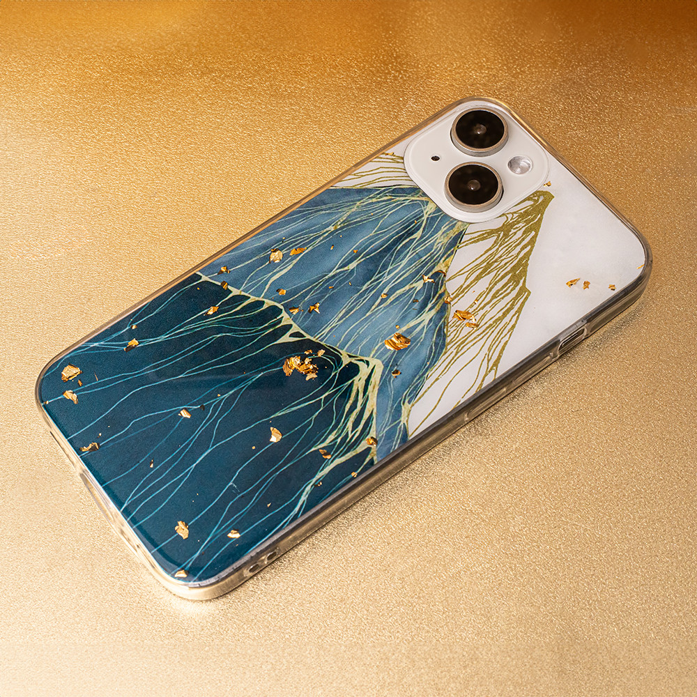 Husa Apple iPhone 15 Pro, Gold Glam, Mountain 2