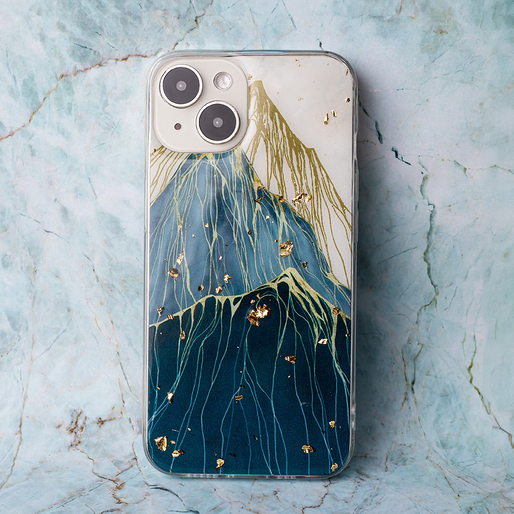 Husa Apple iPhone 15 Pro, Gold Glam, Mountain 5