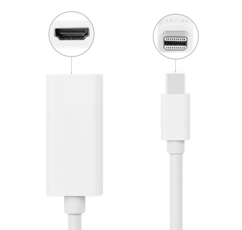 Cablu adaptor mini DisplayPort (DP) - HDMI Active, rezolutie Full HD, alb 2