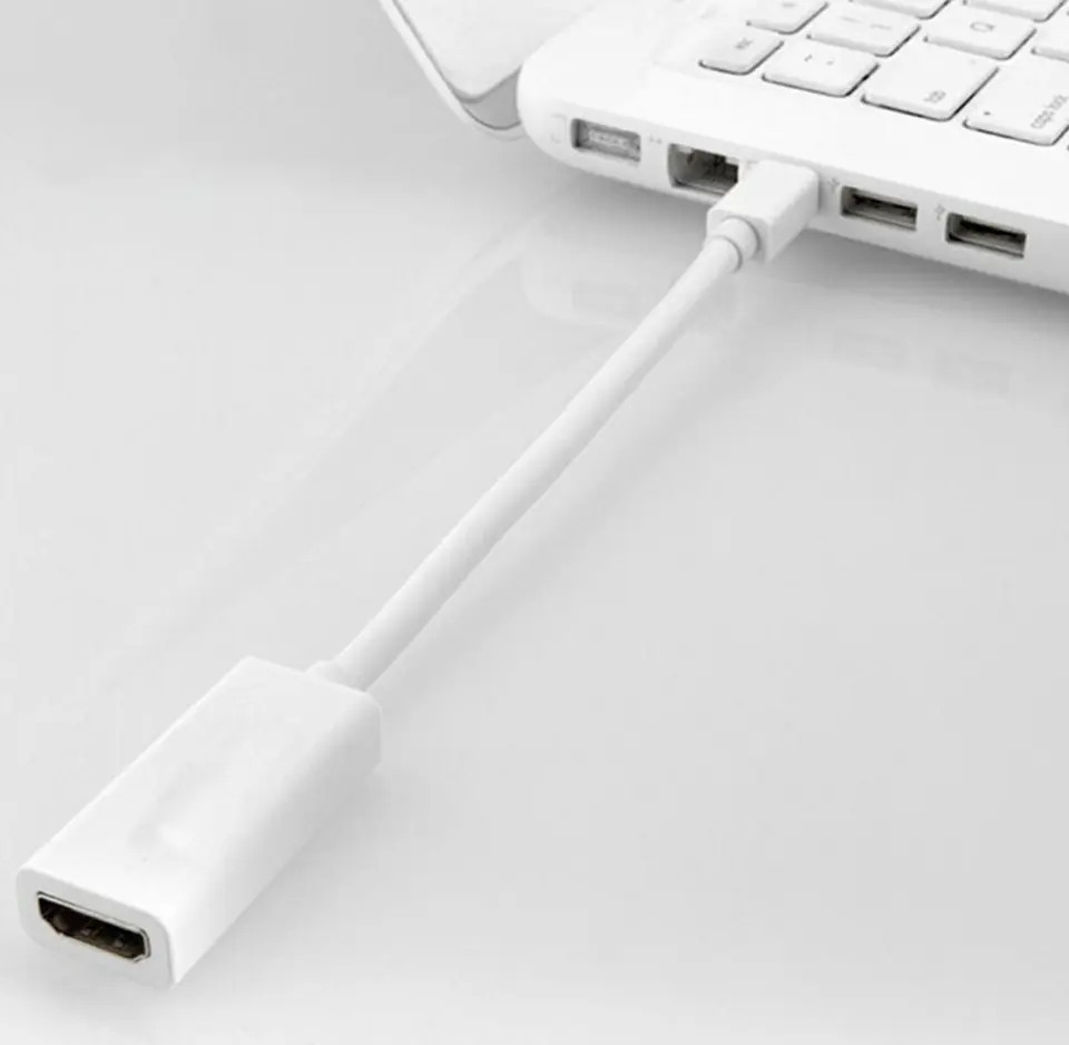 Cablu adaptor mini DisplayPort (DP) - HDMI Active, rezolutie Full HD, alb 3