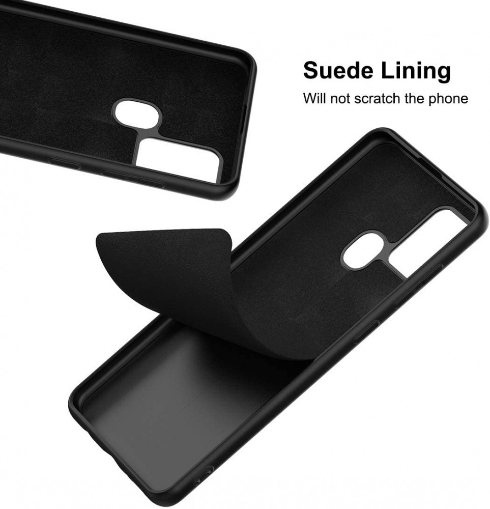 Husa Liquid Silicone Case pentru Samsung Galaxy A41, interior microfibra, roz pal 2