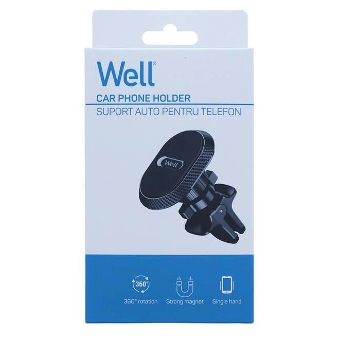 Suport auto magnetic Well, prindere la ventilatie, negru 3