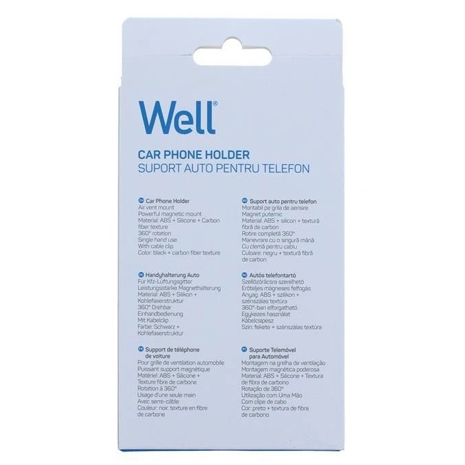 Suport auto magnetic Well, prindere la ventilatie, negru 4