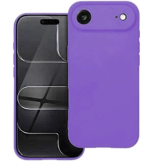 Husa Apple iPhone 17 Air, Luxury Silicone, protectie camera, catifea in interior, mov