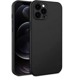 Husa Apple iPhone 13, Luxury Silicone, catifea in interior, protectie camere, negru