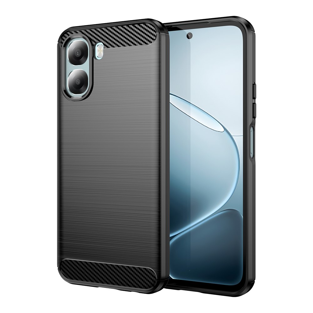 Husa Brush » Oppo A6 Pro 5G, TPU, Metall Look, Black