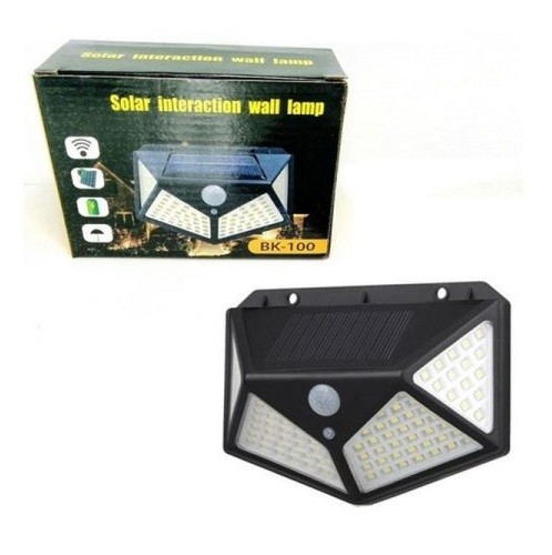 Lampa de exterior cu incarcare solara BK-100, senzor de miscare, unghi de 270 de grade, neagra 4