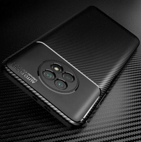 Husa Xiaomi Redmi Note 13 5G, Carbon Fiber, aspect carbon, protectie camere, neagra 2