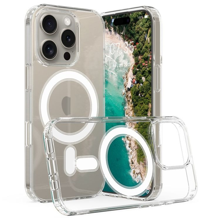 Husa protectie Apple iPhone 16 Pro Max, Magsafe, SnapOn, AntiDrop, Acryl+TPU, transparenta 2