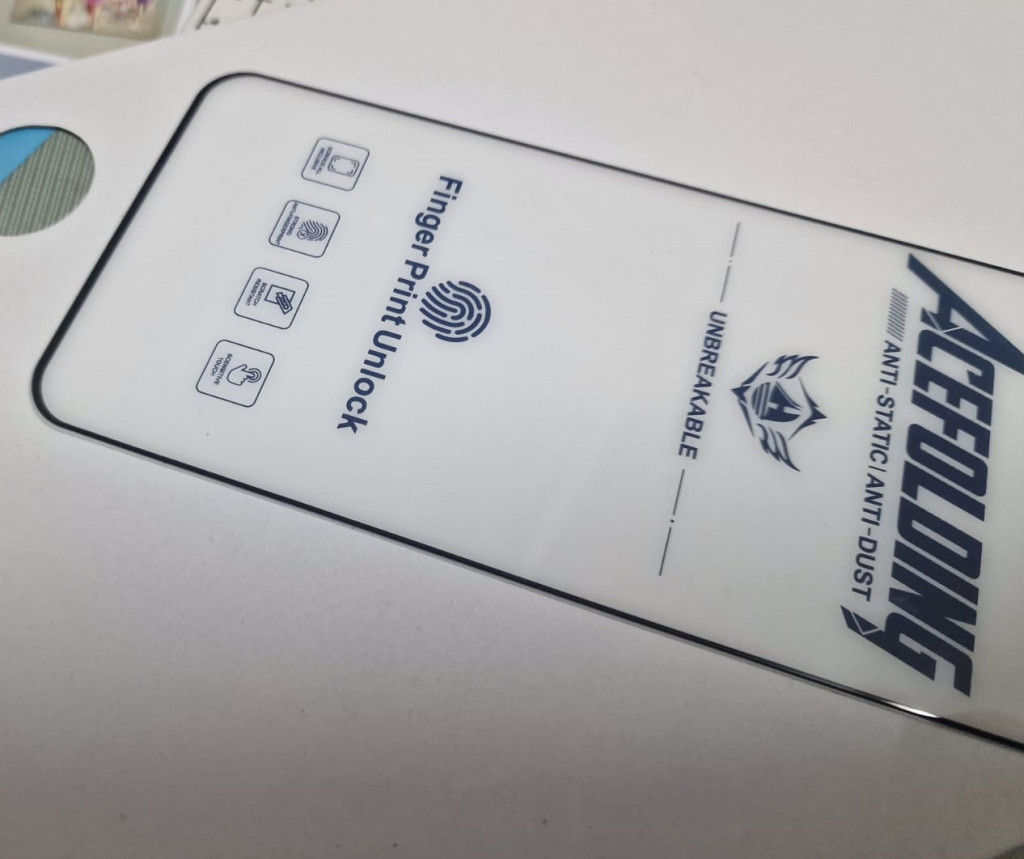 Folie de sticla Samsung Galaxy S21 Plus, ACE Folding Full Glue, deblocare amprenta, margini negre 3