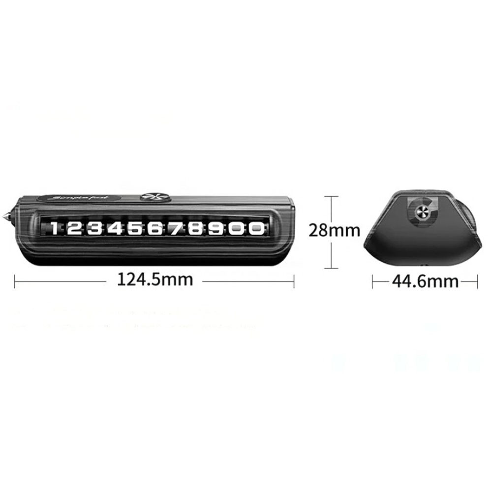 Afișaj număr telefon auto, functie ciocan de urgenta, imitatie carbon, negru 3