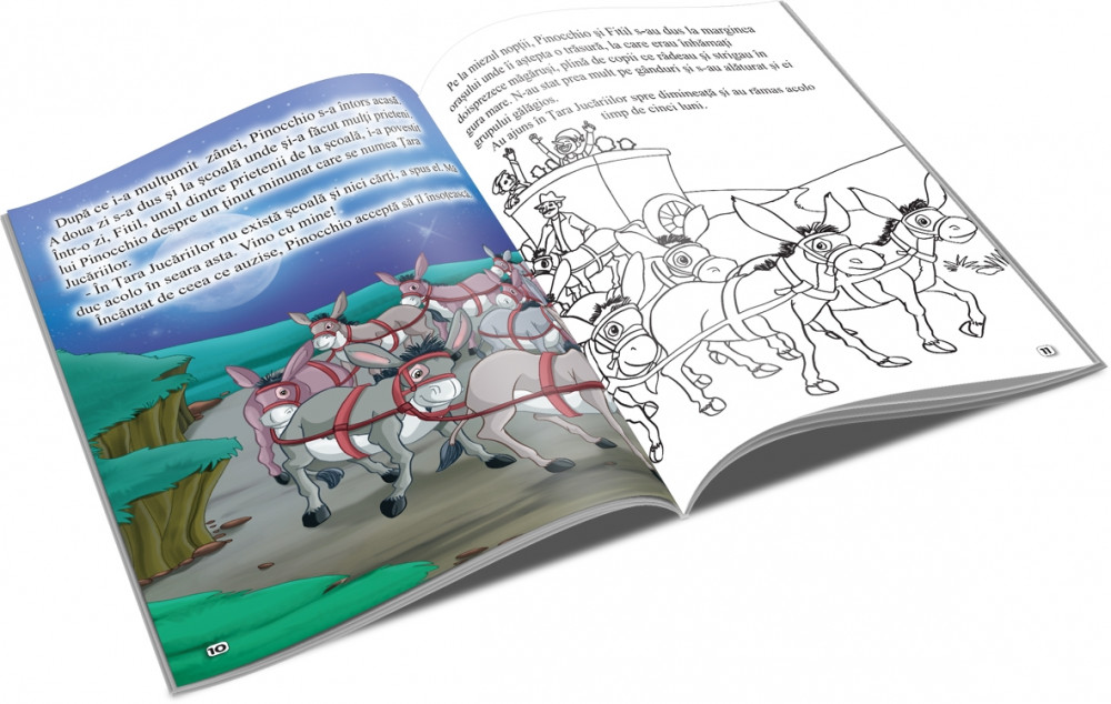 Carte de citit si colorat A5, editura Unicart, Pinocchio 2