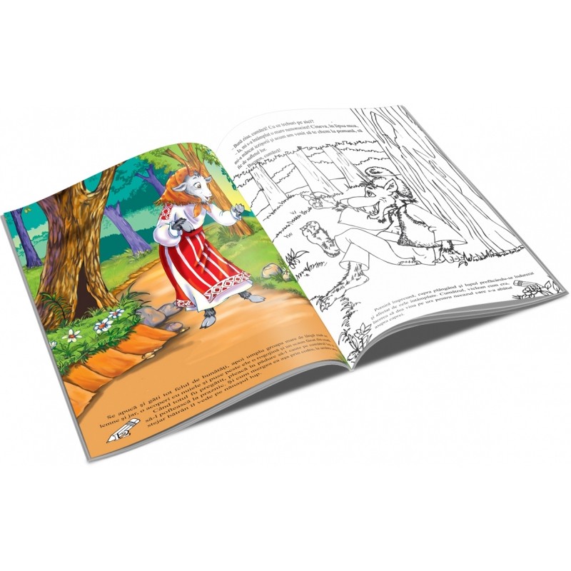 Carte de citit si colorat A5, editura Unicart, Capra cu trei iezi 2