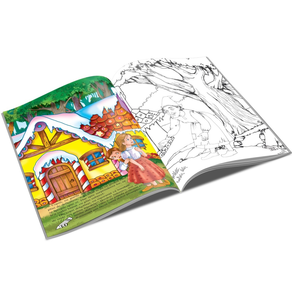 Carte de citit si colorat A5, editura Unicart, Hansel si Gretel 2
