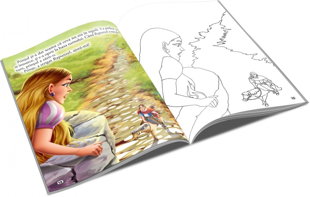 Carte de citit si colorat, editura Unicart, Rapunzel 2