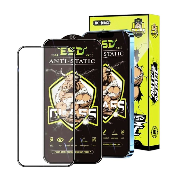 Folie sticla Apple iPhone 14, Full Glue Bull Antistatic, ESD, margini negre 2