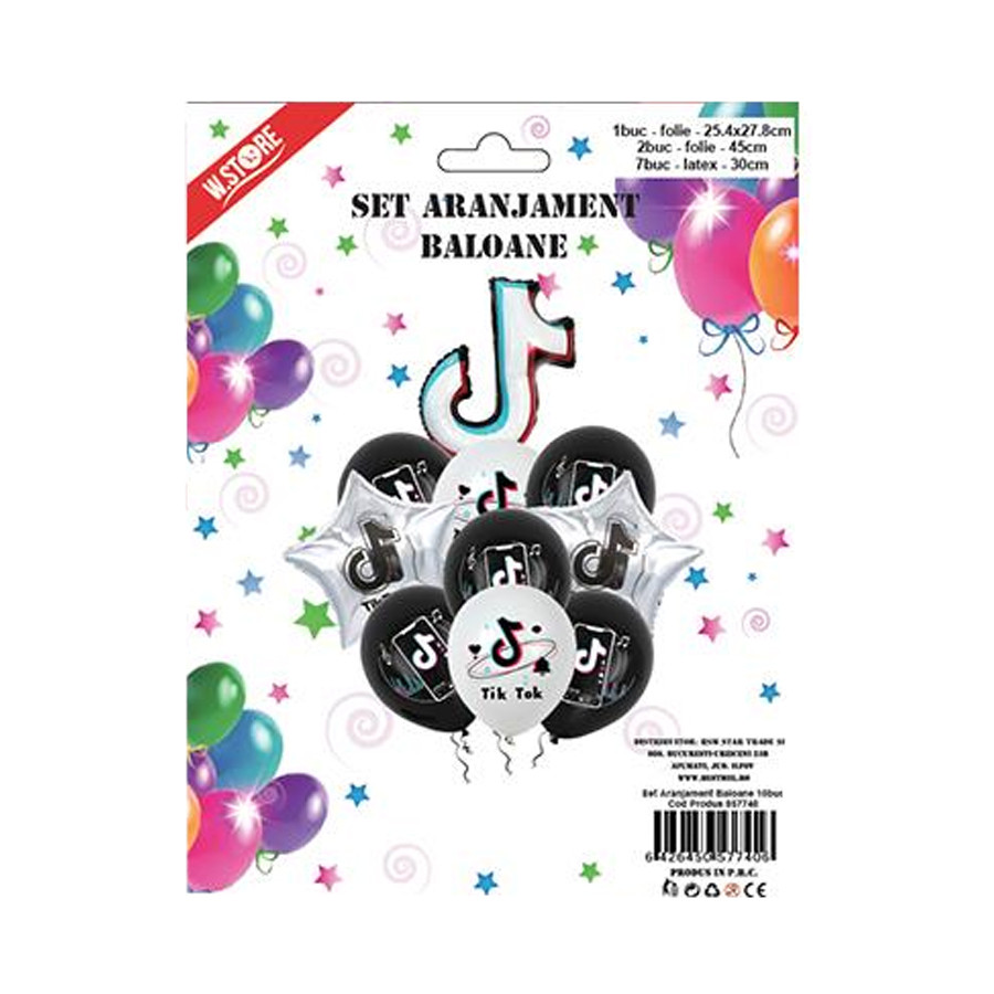 Set 10 baloane model "Tik-Tok" 2