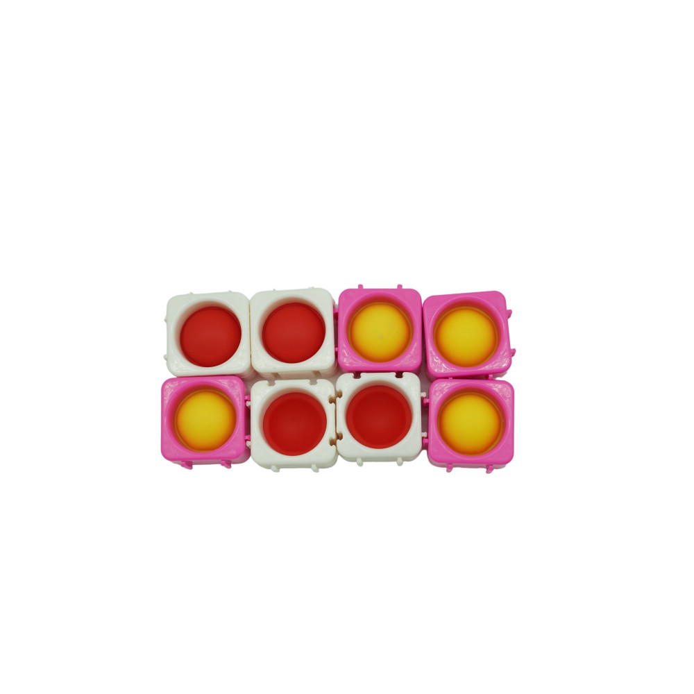 Set 8 blocuri de constructie din silicon, Pop Bubble, Fidget Toy, Puzzle, Multicolor 4