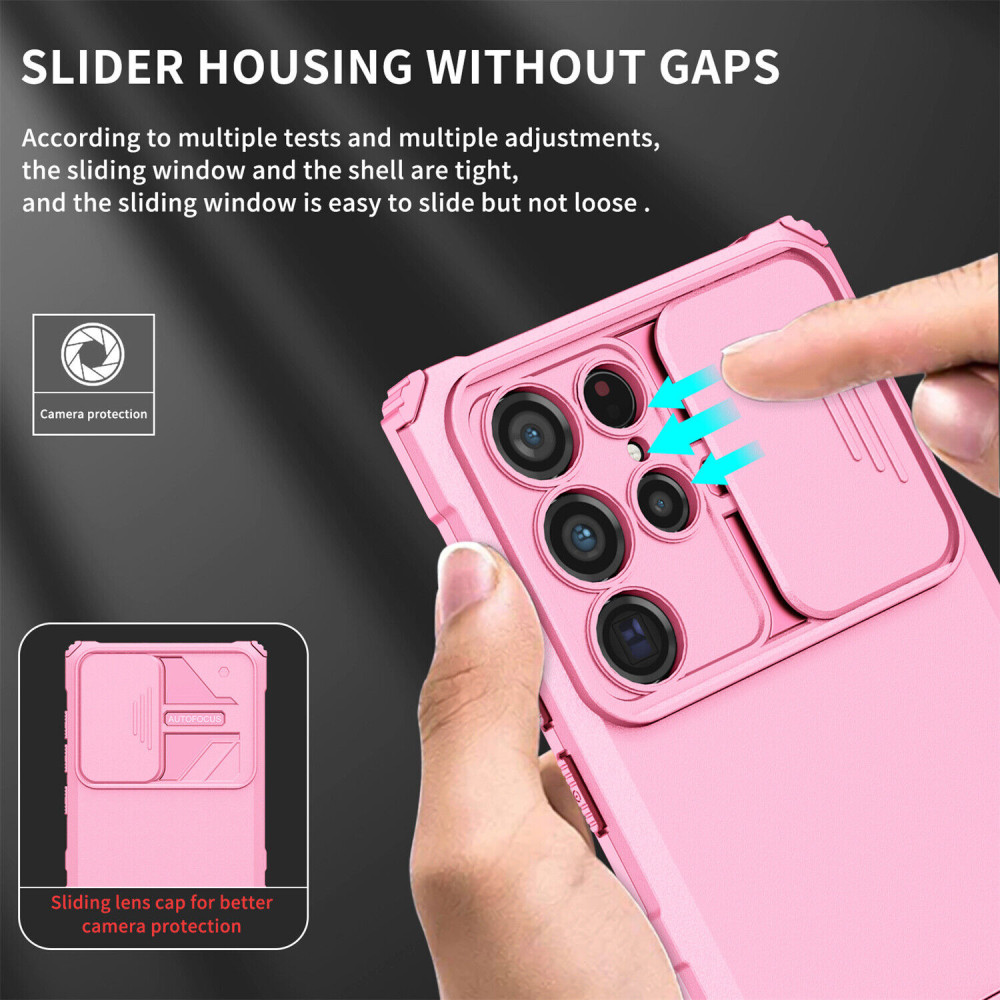 Husa Samsung Galaxy A53 5G, Defender Camshield, stand expunere, protectie camera, roz 3