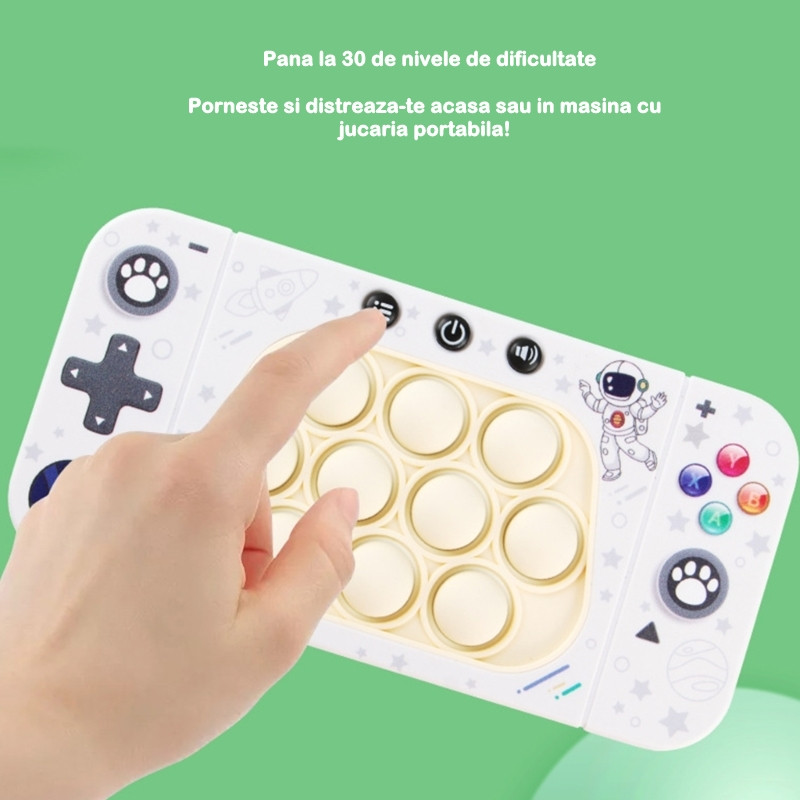Jucarie interactiva Speed Push, joc de viteza apasare taste tip Pop-It, sunete si lumini, model astronaut 4