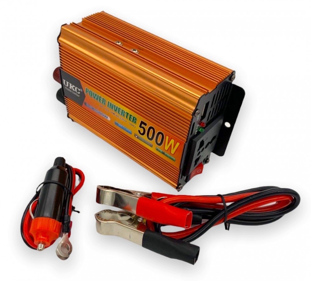 Invertor auto UKC SSK-500W, 12V/220V, port USB 5V, putere 500W 3