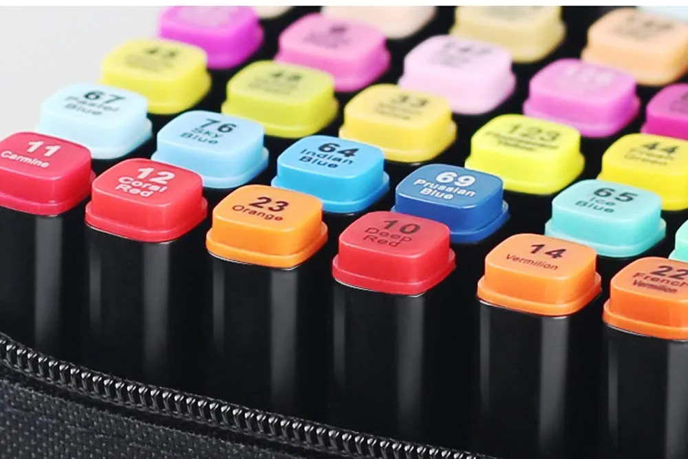 Set 168 markere cu doua capete Touch, suport si geanta depozitare incluse 2