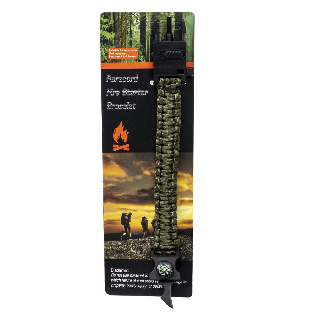 Bratara din snur tip Surviver Paracord, cu fluier, cutit, busola si amnar, diverse culori 3