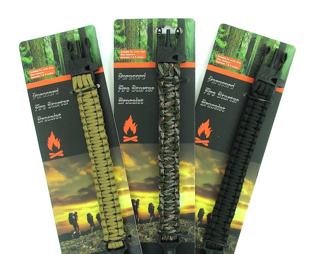 Bratara din snur tip Surviver Paracord, cu fluier, cutit, busola si amnar, diverse culori 4
