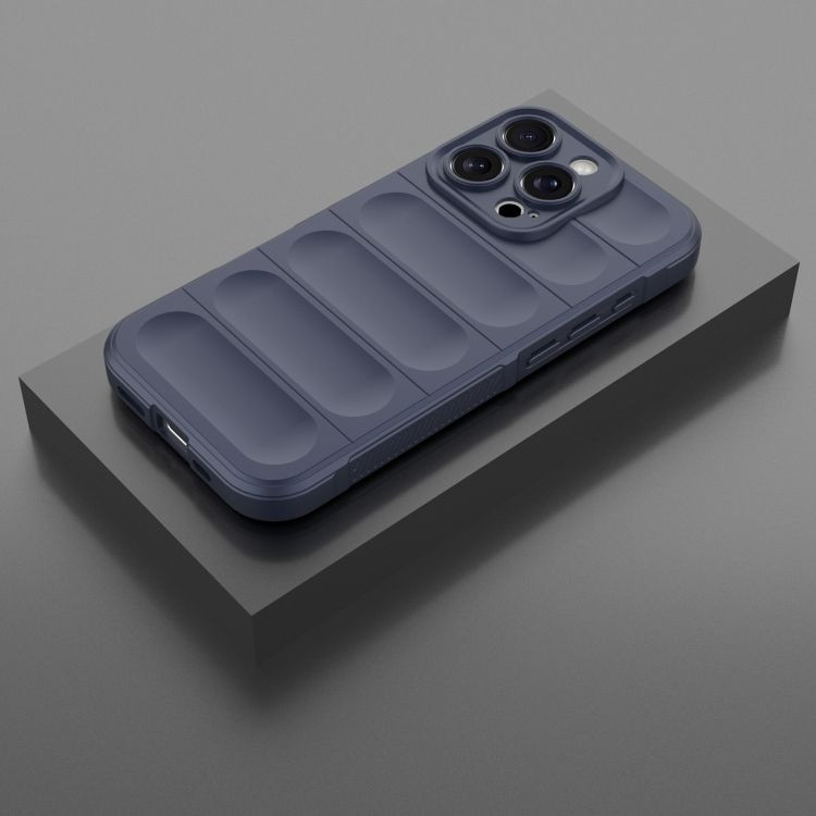 Husa Apple iPhone 14 Pro, Wave Silicone, protectie camera, catifea in interior, navy blue 2