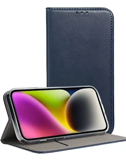 Husa Apple iPhone 15 Pro Max, Smart Magnet Case, inchidere magnetica, albastra