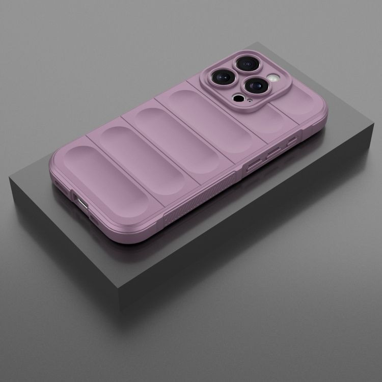 Husa Apple iPhone 15 Pro, Wave Silicone, protectie camera, catifea in interior, light purple 2