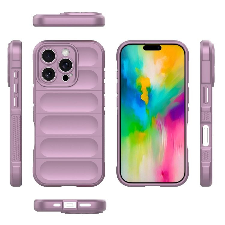 Husa Apple iPhone 15 Pro, Wave Silicone, protectie camera, catifea in interior, light purple 3