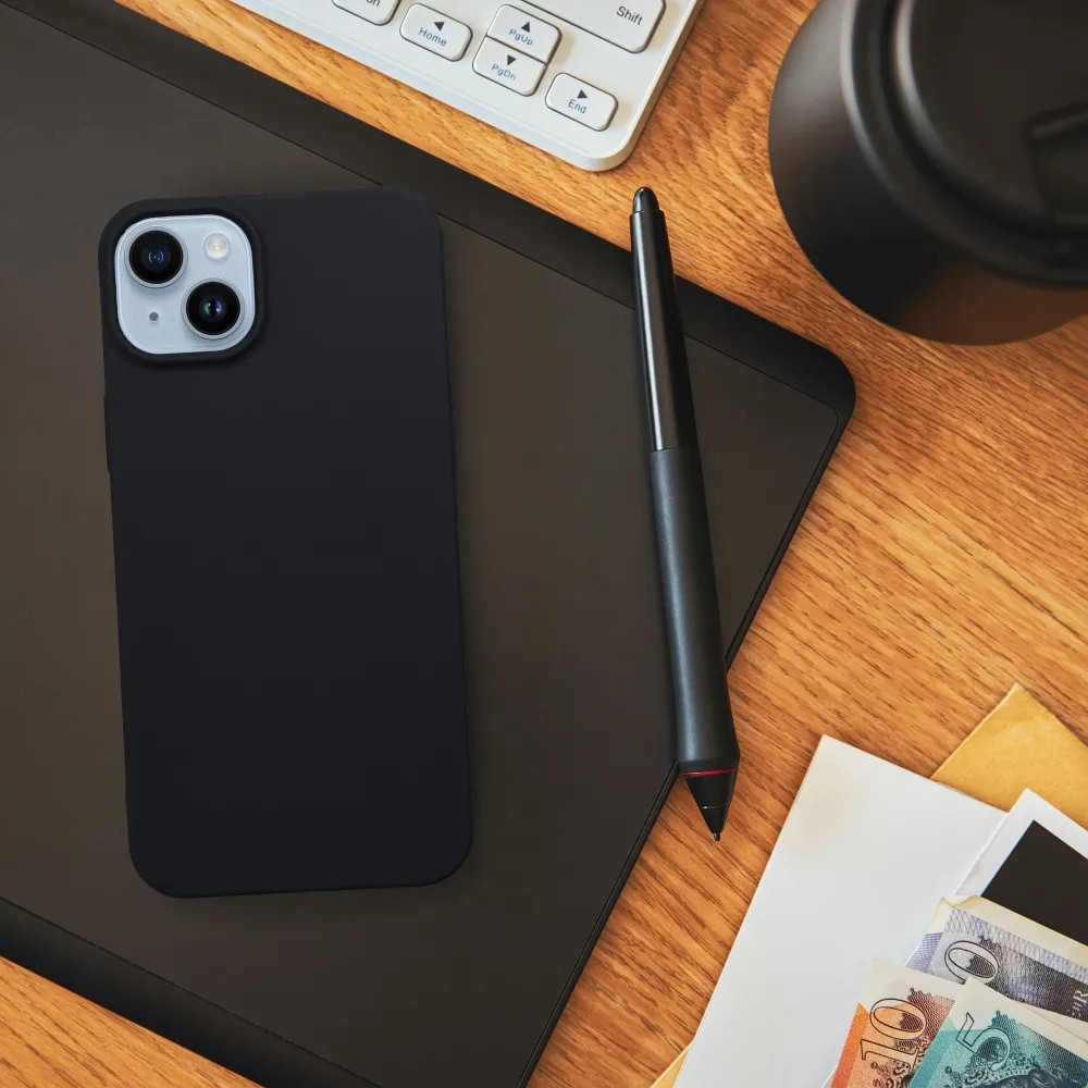 Husa Apple iPhone 15 Plus, Matt TPU, silicon moale, neagra 2