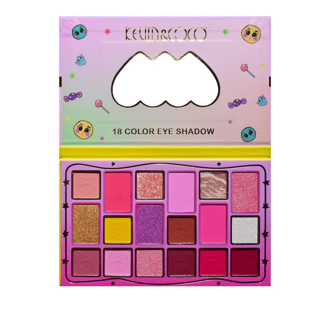 Paleta de machiaj KEVIN & COCO, Candy Star, fard de pleoape, 18 culori, 19.3 x 12 x 1.4 cm 5