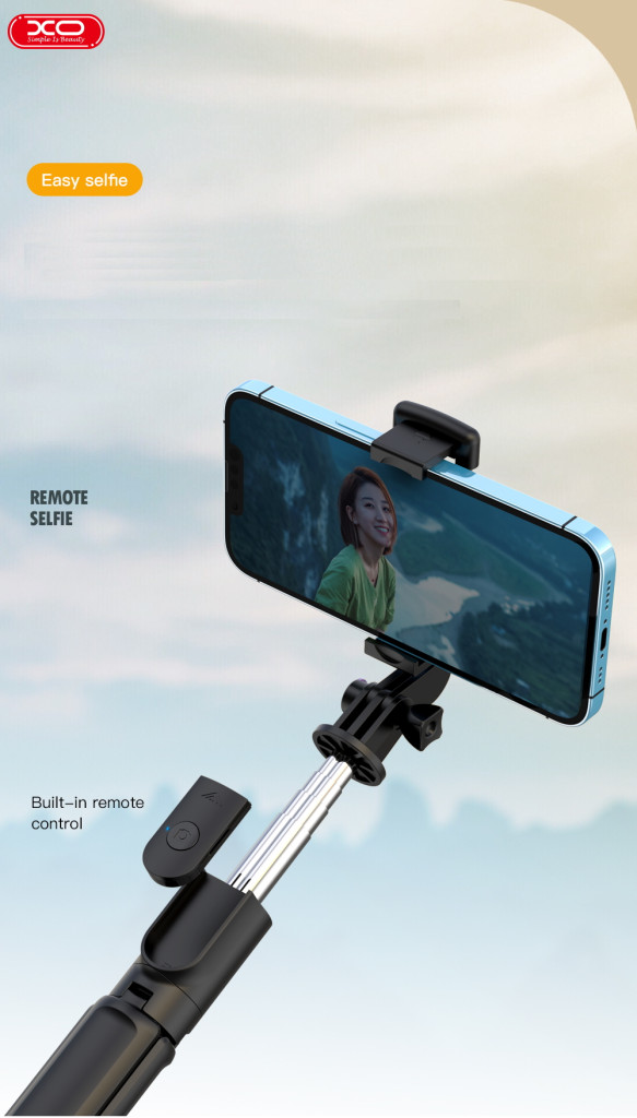 Selfie Stick XO SS09, functie trepied, brat telescopic, bluetooth, negru 4