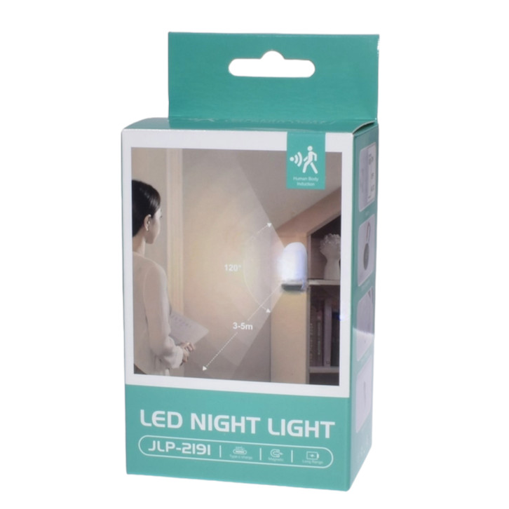 Lampa LED cu senzor de miscare JLP-2191, acumulator, alimentare Type C, senzor IR, alba 3
