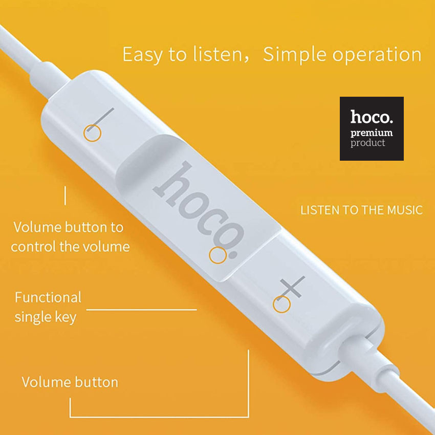 Casti audio cu microfon Hoco M65, conector Type C,  stereo, 1.2 metri, albe 4