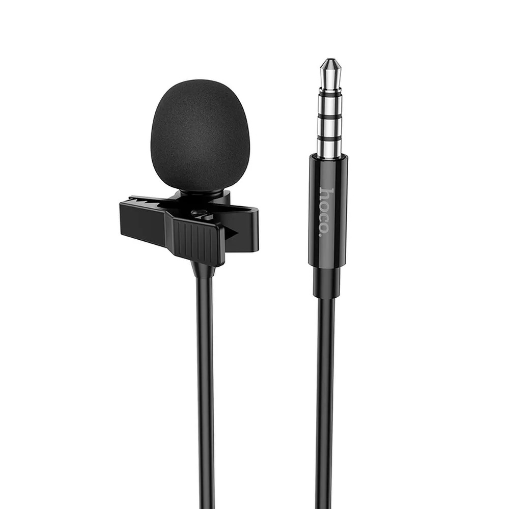 Microfon tip lavaliera cu clips HOCO L14, conector jack 3.5 mm, 2 metri, negru 2