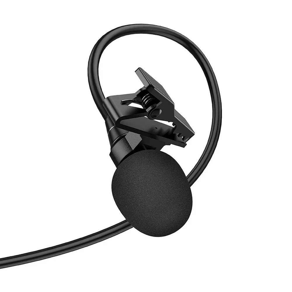 Microfon tip lavaliera cu clips HOCO L14, conector jack 3.5 mm, 2 metri, negru 4