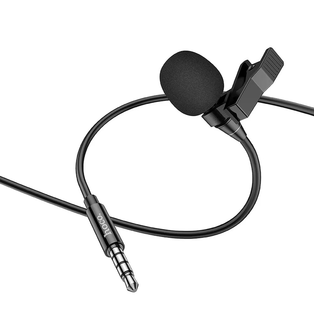 Microfon tip lavaliera cu clips HOCO L14, conector jack 3.5 mm, 2 metri, negru 5