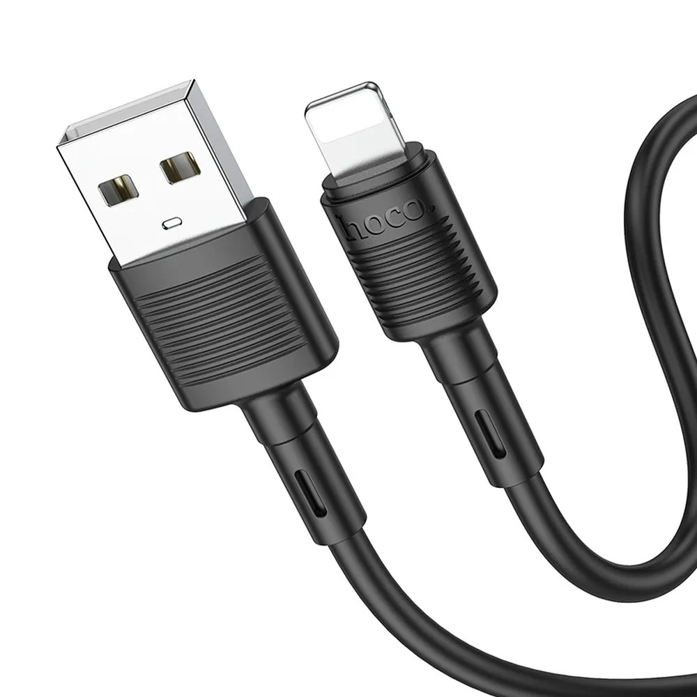 Cablu de date si incarcare Hoco X83, USB to Lightning, 2.4A, 1 metru, negru 3