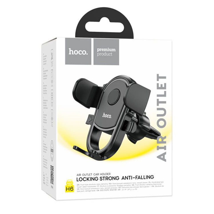 Suport auto Hoco H6, cleme laterale, rotatie 360 grade, prindere la ventilatie, negru 3