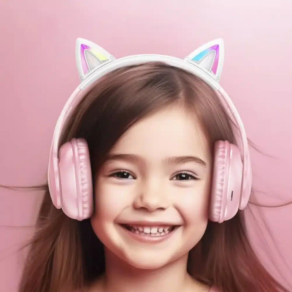 Casti Wireless Hoco W42, Over Ear, BT 5.3, 180h StandBy, 400 mAh, Kids, Cherry Blossom 4