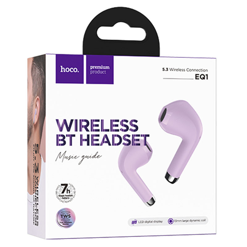 Casti Wireless Hoco EQ1 TWS, Bluetooth 5.3, LED Digital Display, mov 4
