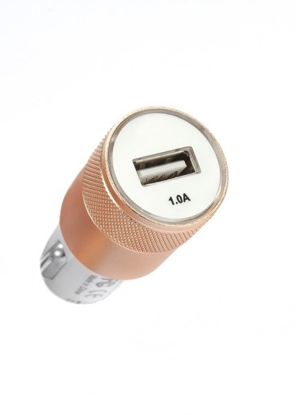 Incarcator auto Mocolo cu port USB, cablu Lightning inclus, 1A, alb/rose gold 4