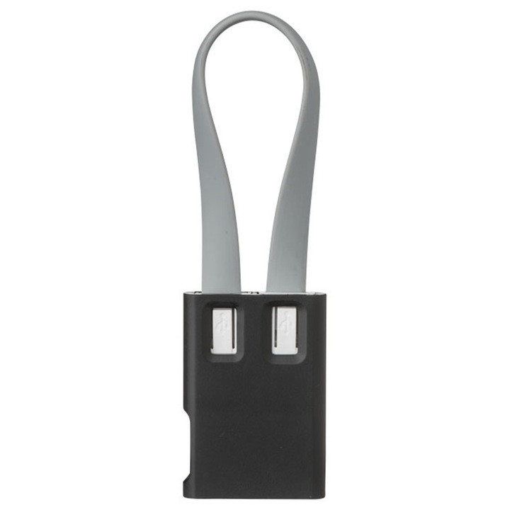 Cablu incarcare USB 3 in 1 tip breloc, 18 cm, lightning/microUSB, negru 3