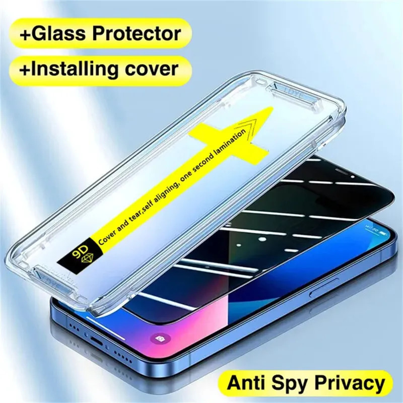 Folie sticla Privacy Apple iPhone 14 Plus / iPhone 13 Pro Max, kit instalare rapida, margini negre 2